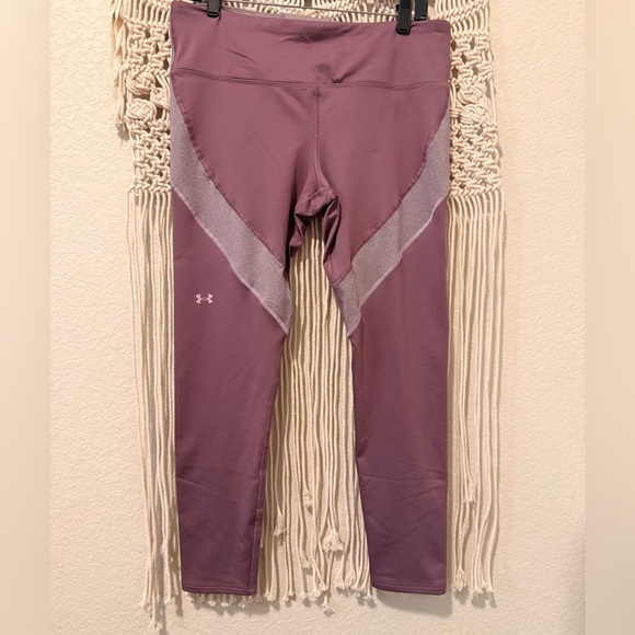 Under Armour Mauve Leggings XL – Women’s Two-Tone Accent Workout & Activewear - Picture 1 of 3